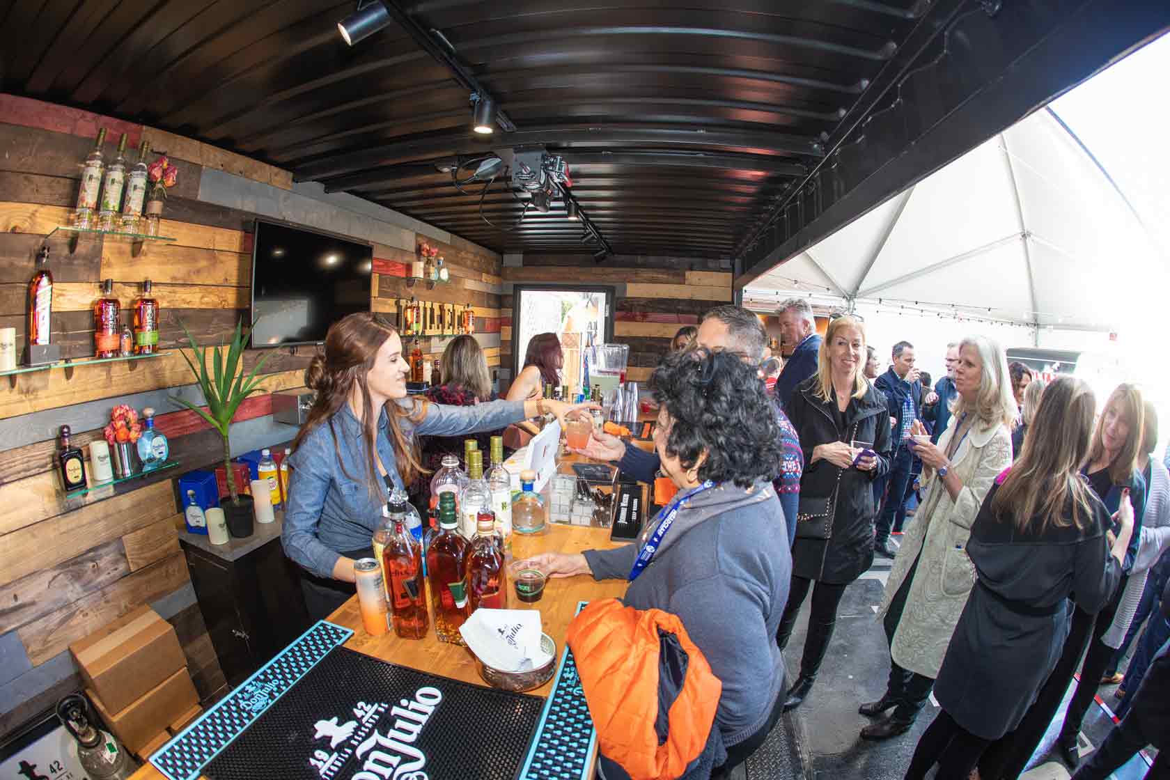 ROXBOX Container's custom shipping container mobile bar built for Touché Mobile Bars in the San Francisco Bay Area.