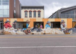 ROXBOX Containers shipping container patio built for Odell Brewing Co. in the RiNo Art District of Denver, Colorado.