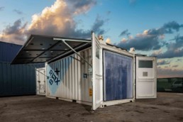 ROXBOX Containers 20' HELIOS Solar shipping container refrigeration unit.