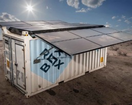 ROXBOX Containers 20' HELIOS Solar shipping container refrigeration unit.