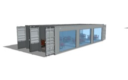 Shipping container patio