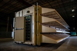 Crypto mining shipping container for BitCoin and Ethereum mining.