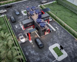 ROXBOX Shipping Container Quick Service Restaurant Rendering