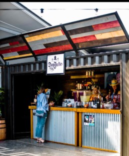 ROXBOX Containers custom shipping container mobile bar built for Touché Mobile Bars in the San Francisco Bay Area.