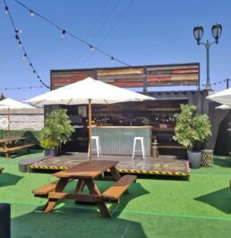 ROXBOX Containers custom shipping container mobile bar built for Touché Mobile Bars in the San Francisco Bay Area.