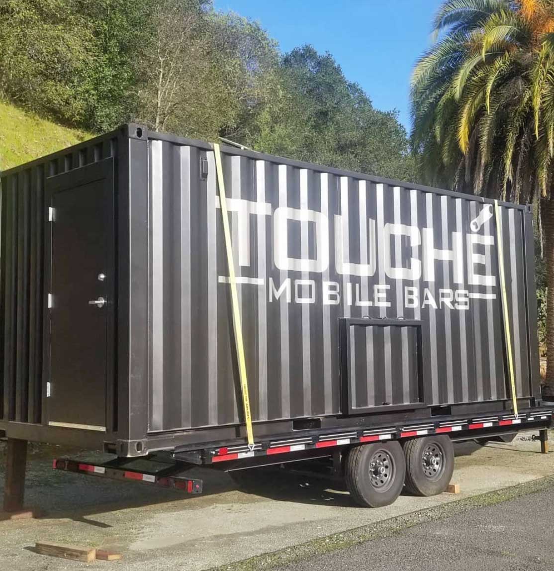 ROXBOX Containers custom shipping container mobile bar built for Touché Mobile Bars in the San Francisco Bay Area.