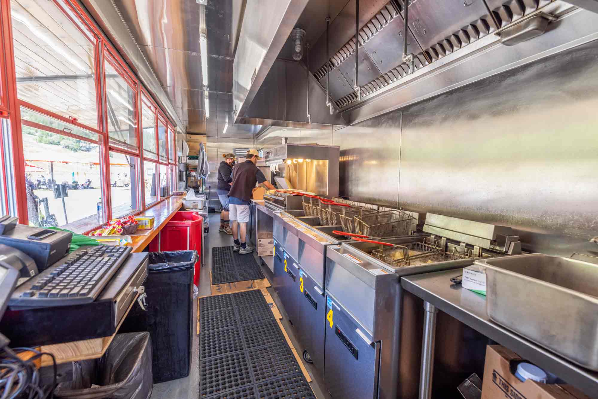 Bradley's custom shipping container kitchen at Winter Park Resort built by ROXBOX Containers.