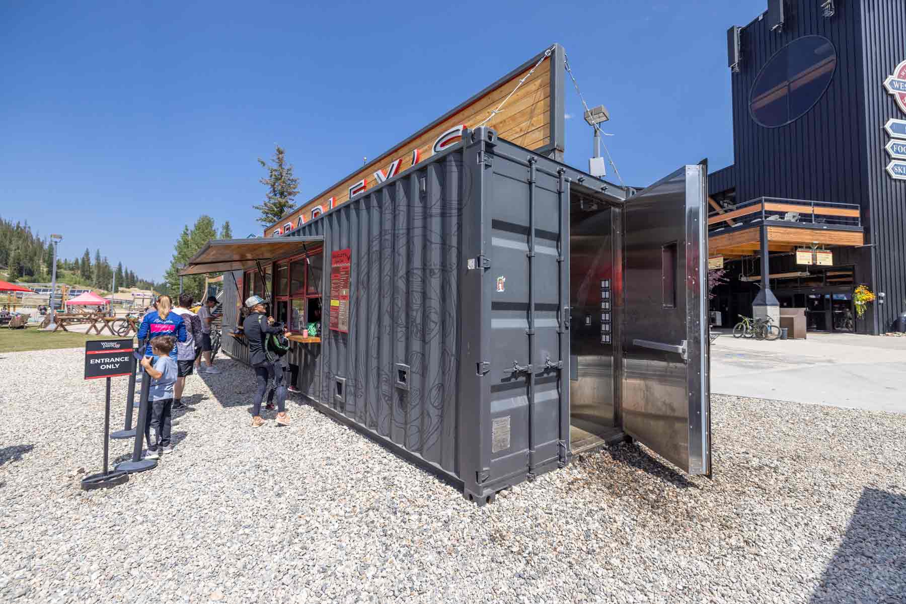 Bradley's custom shipping container kitchen at Winter Park Resort built by ROXBOX Containers.