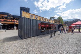 Bradley's custom shipping container kitchen at Winter Park Resort built by ROXBOX Containers.