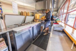 Bradley's custom shipping container kitchen at Winter Park Resort built by ROXBOX Containers.