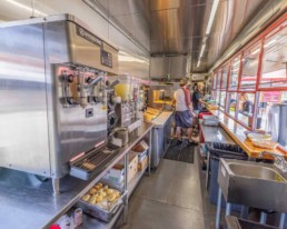Bradley's custom shipping container kitchen at Winter Park Resort built by ROXBOX Containers.