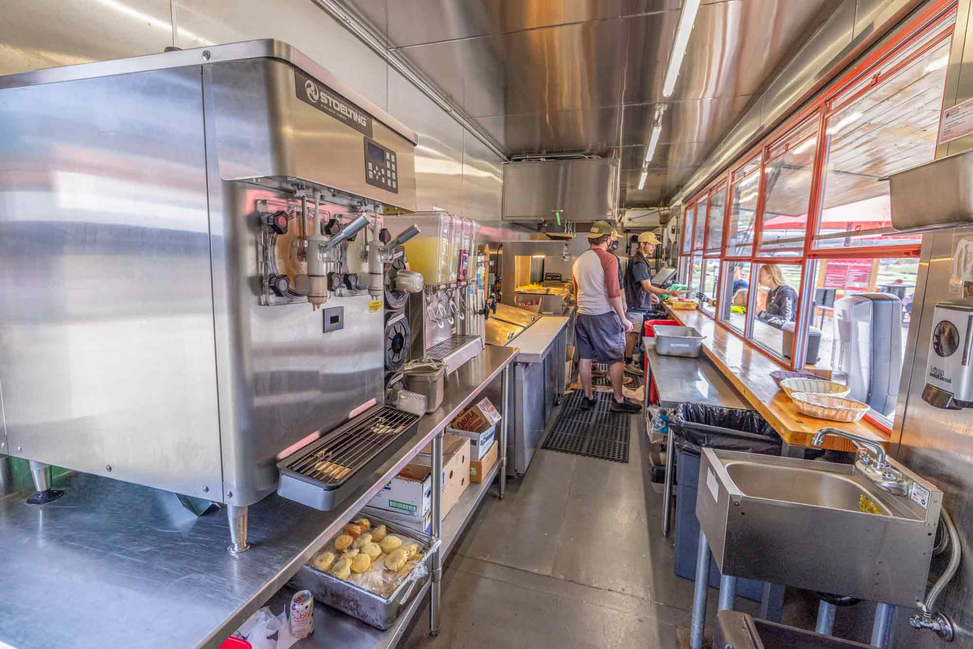 Bradley's custom shipping container kitchen at Winter Park Resort built by ROXBOX Containers.