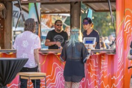 Custom shipping container bar built by ROXBOX Containers for Two Parts Denver.