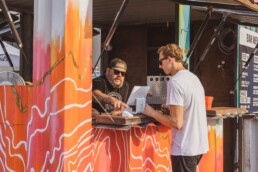 Custom shipping container bar built by ROXBOX Containers for Two Parts Denver.