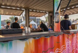 Custom shipping container bar built by ROXBOX Containers for Two Parts Denver.