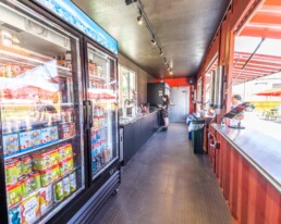 :eft Hand Brewing Company custom shipping container bar built by ROXBOX Containers.