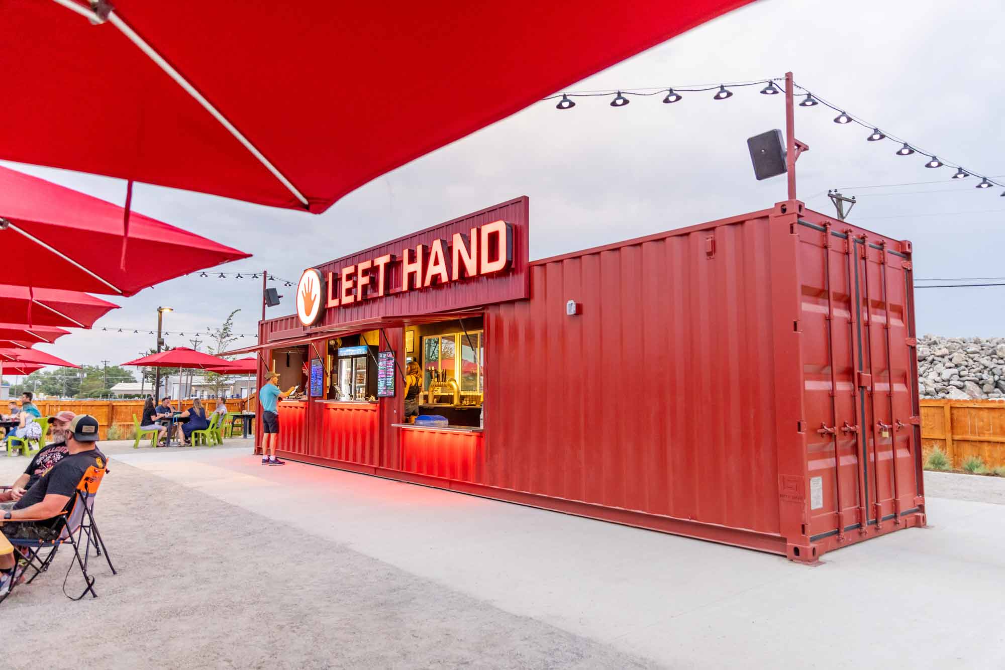 :eft Hand Brewing Company custom shipping container bar built by ROXBOX Containers.