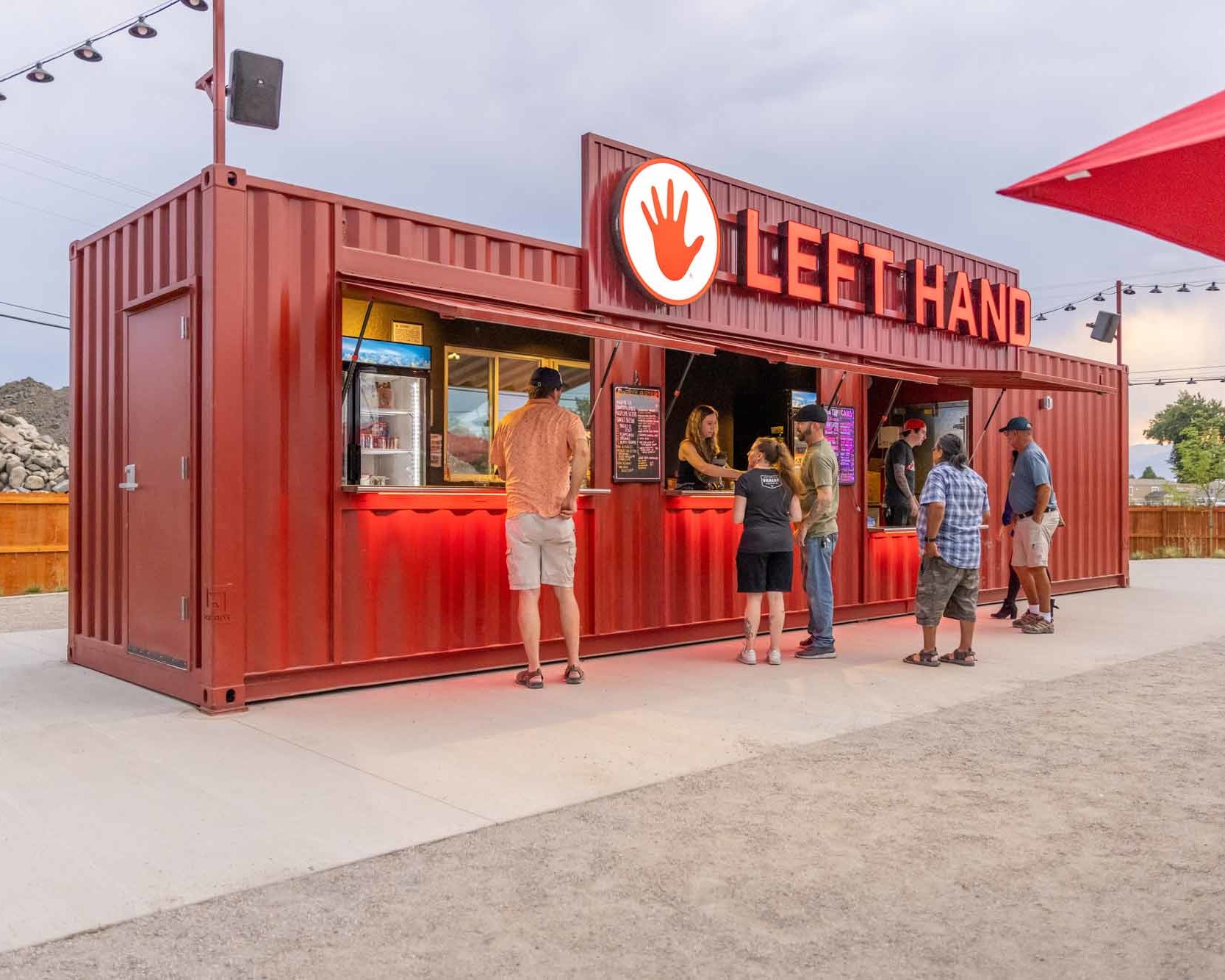 :eft Hand Brewing Company custom shipping container bar built by ROXBOX Containers.