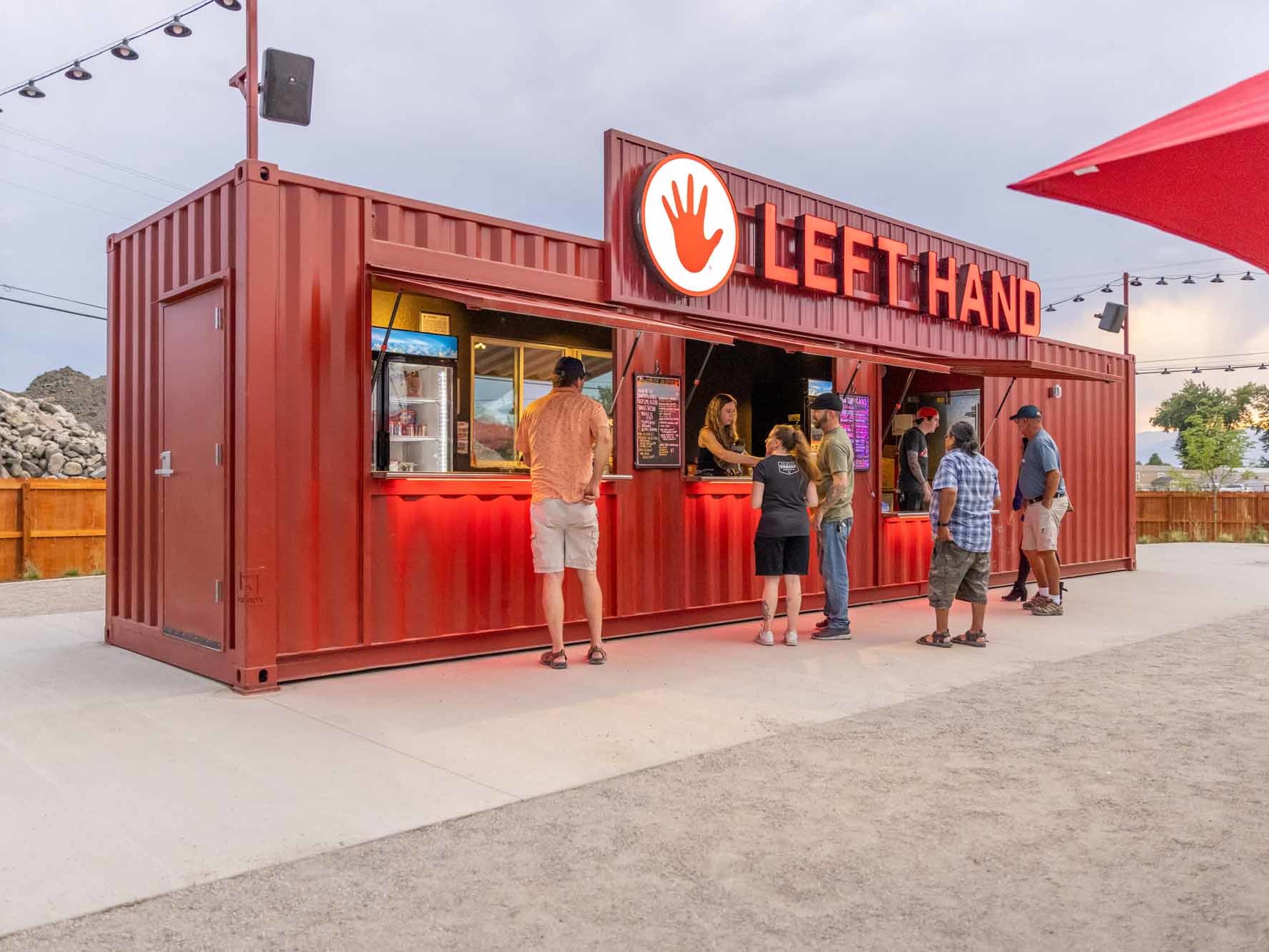 :eft Hand Brewing Company custom shipping container bar built by ROXBOX Containers.