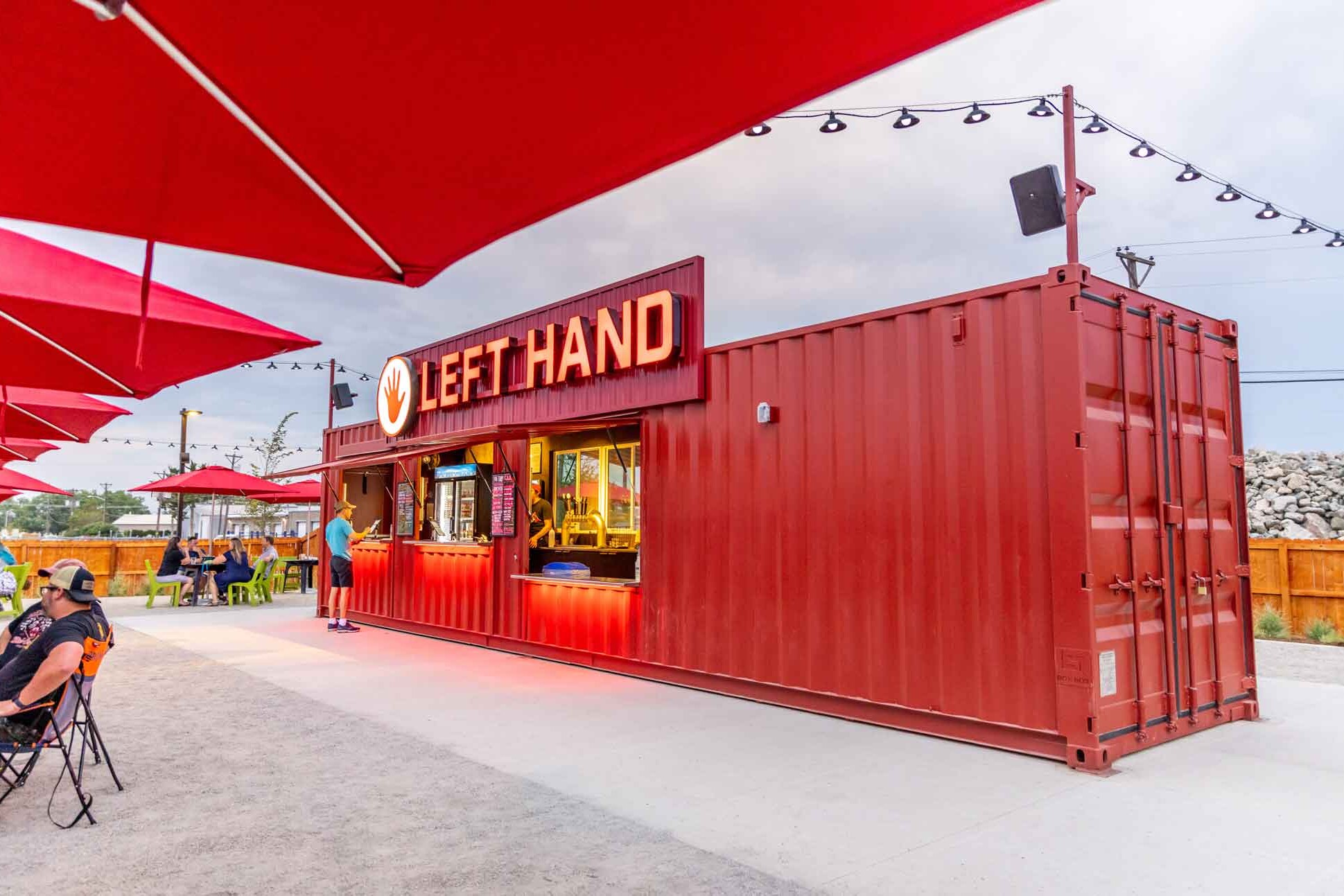 Left Hand Brewing Company custom shipping container bar built by ROXBOX Containers.