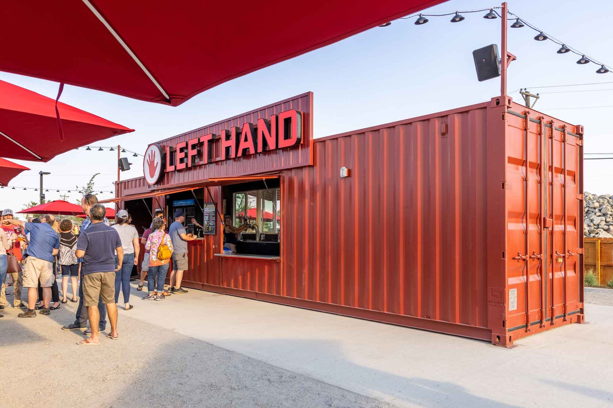 Left Hand Brewing Company custom shipping container bar built by ROXBOX Containers.