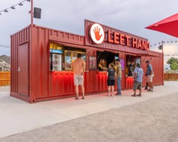 Left Hand Brewing Company custom shipping container bar built by ROXBOX Containers.