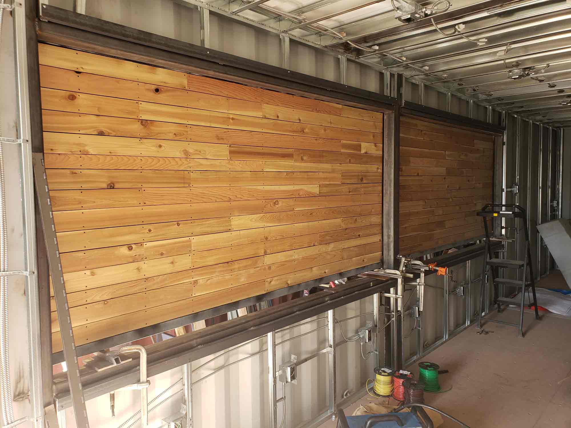 Bradley's custom shipping container kitchen at Winter Park Resort being built out by ROXBOX Containers.