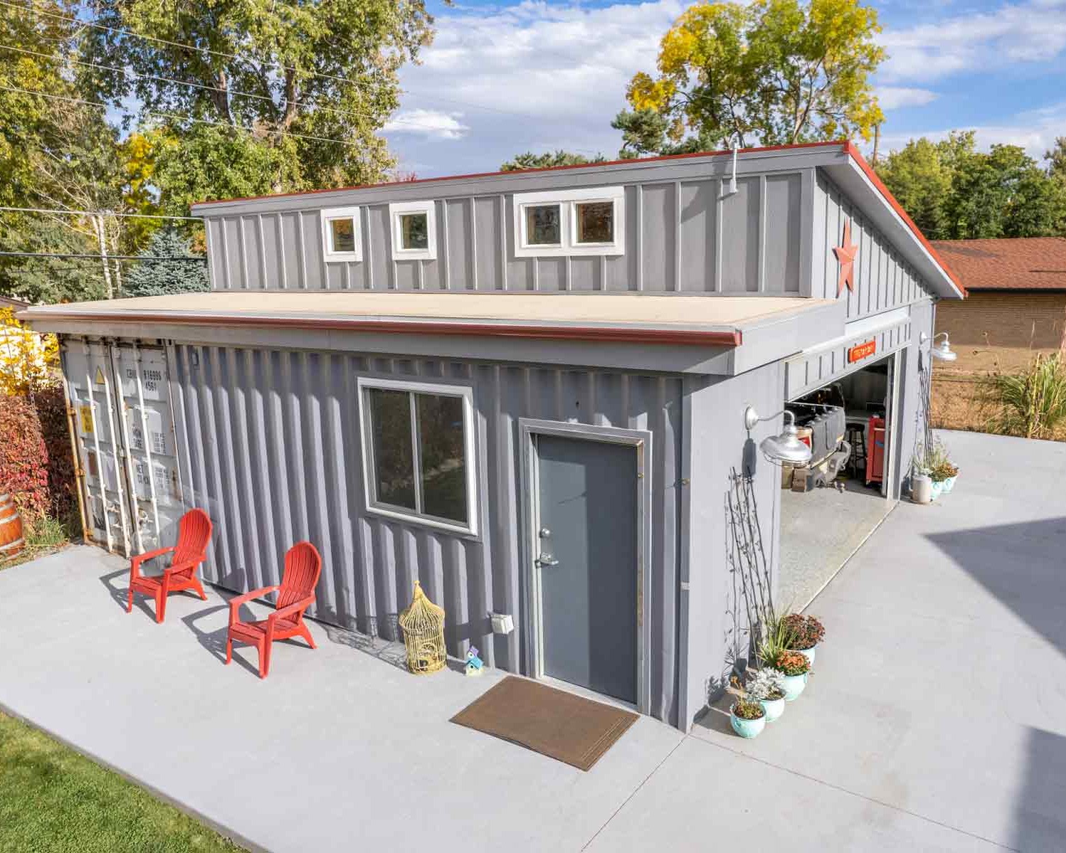 Rentable Shipping Container House Comes With Roof Deck & Garage Door