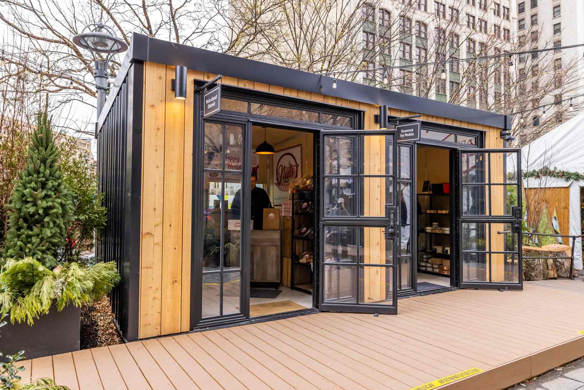 Steel Frame Modular Structure by ROXBOX being used at the Detroit Holiday Market